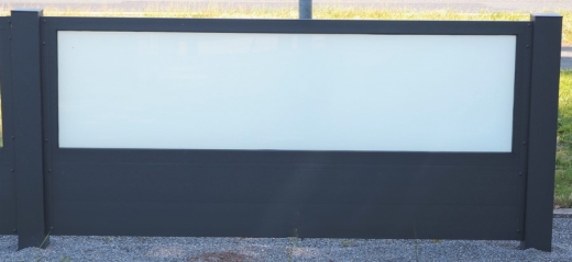 Gartenzaun Wahnbek  200 x 100 cm - 2 Planken - Oben Glas - Grundelement